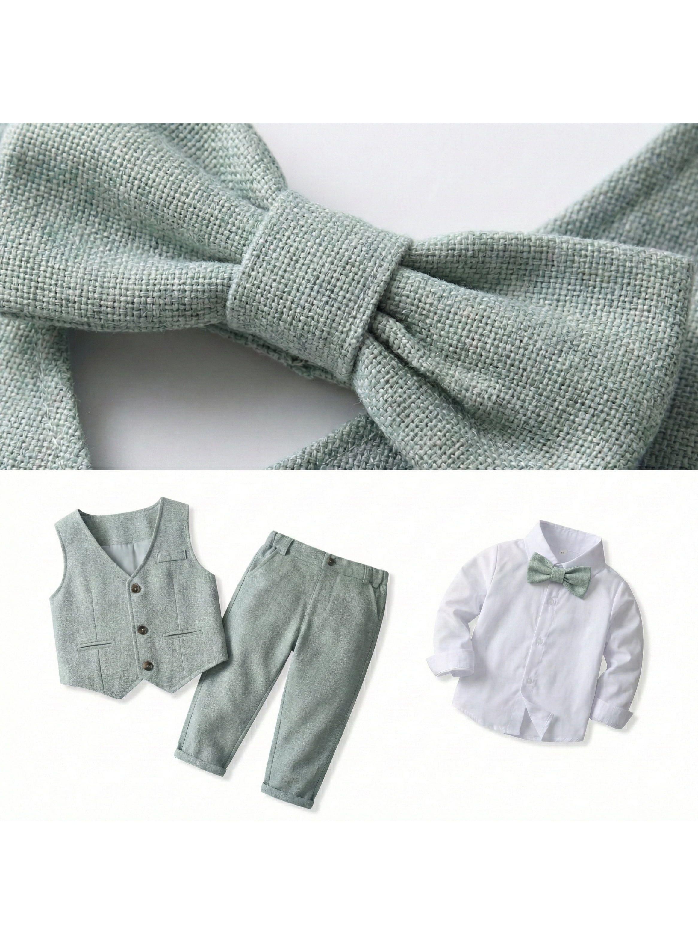 TERNO BEBÉ NIÑO PEQUEÑA LUZ VERDE TRAJE FORMAL-3