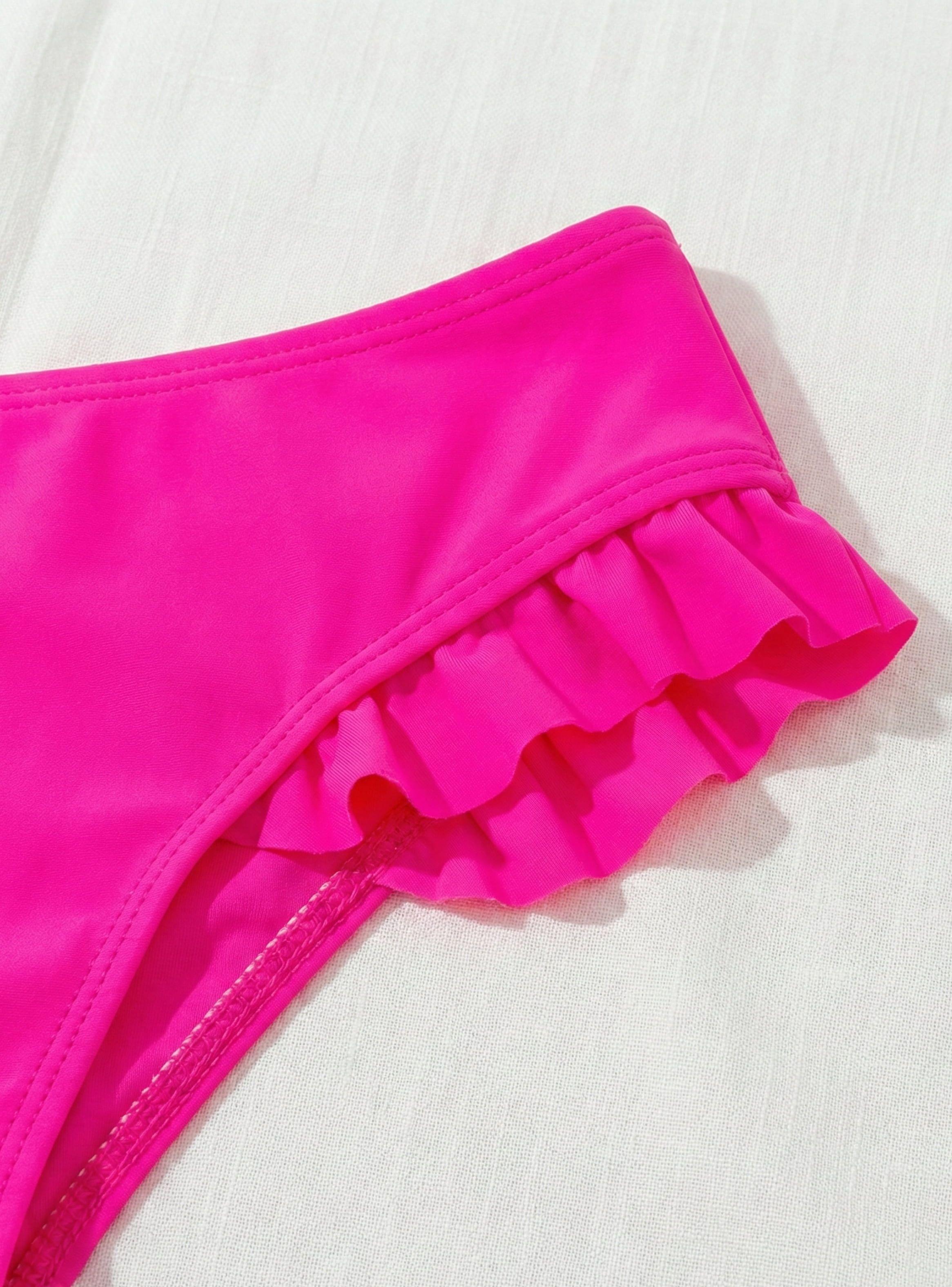 TRAJE DE BAÑO BEBE NIÑA PEQUEÑA LUZ BIKINI CON SOLERA-2