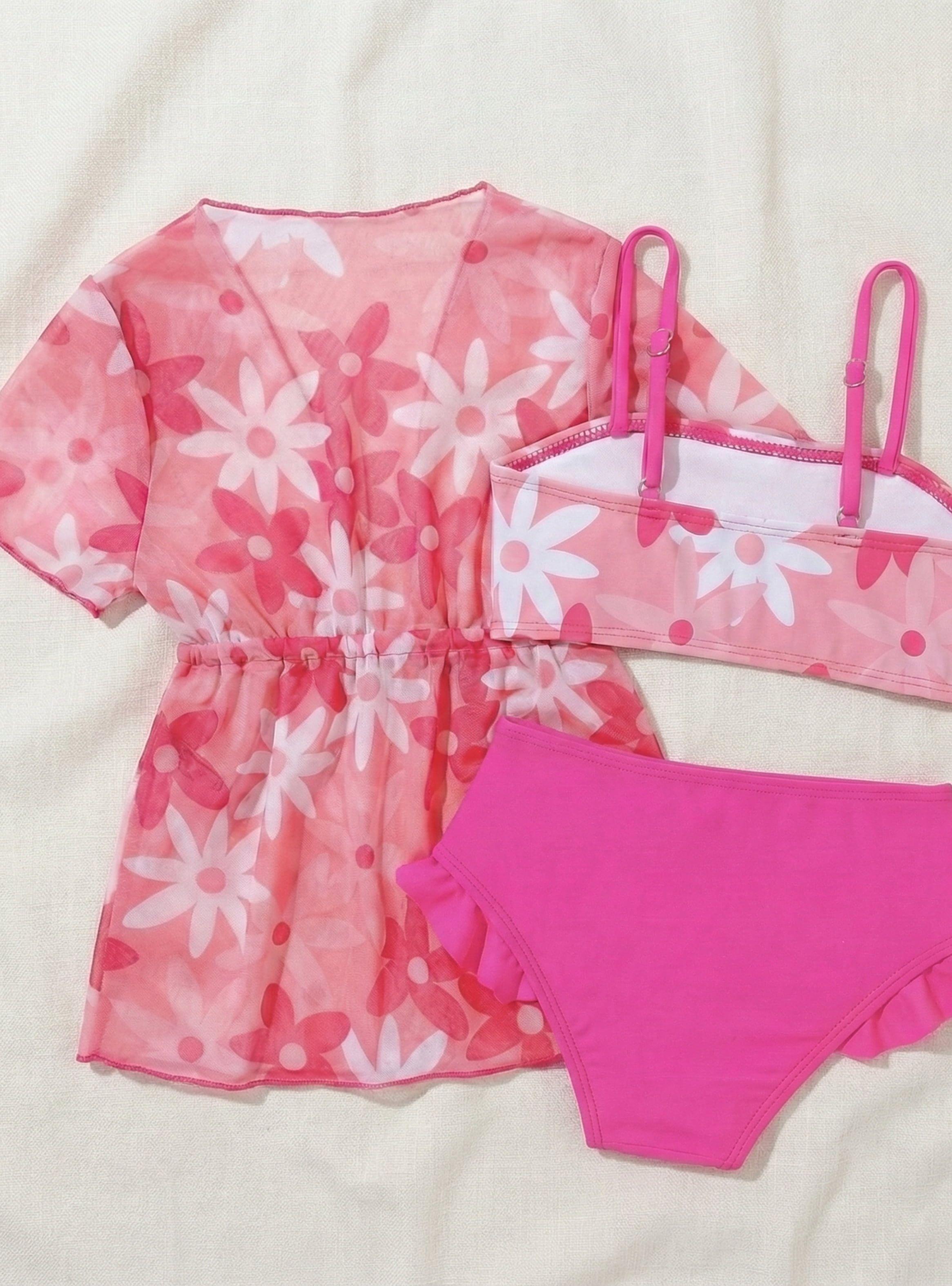 TRAJE DE BAÑO BEBE NIÑA PEQUEÑA LUZ BIKINI CON SOLERA-3