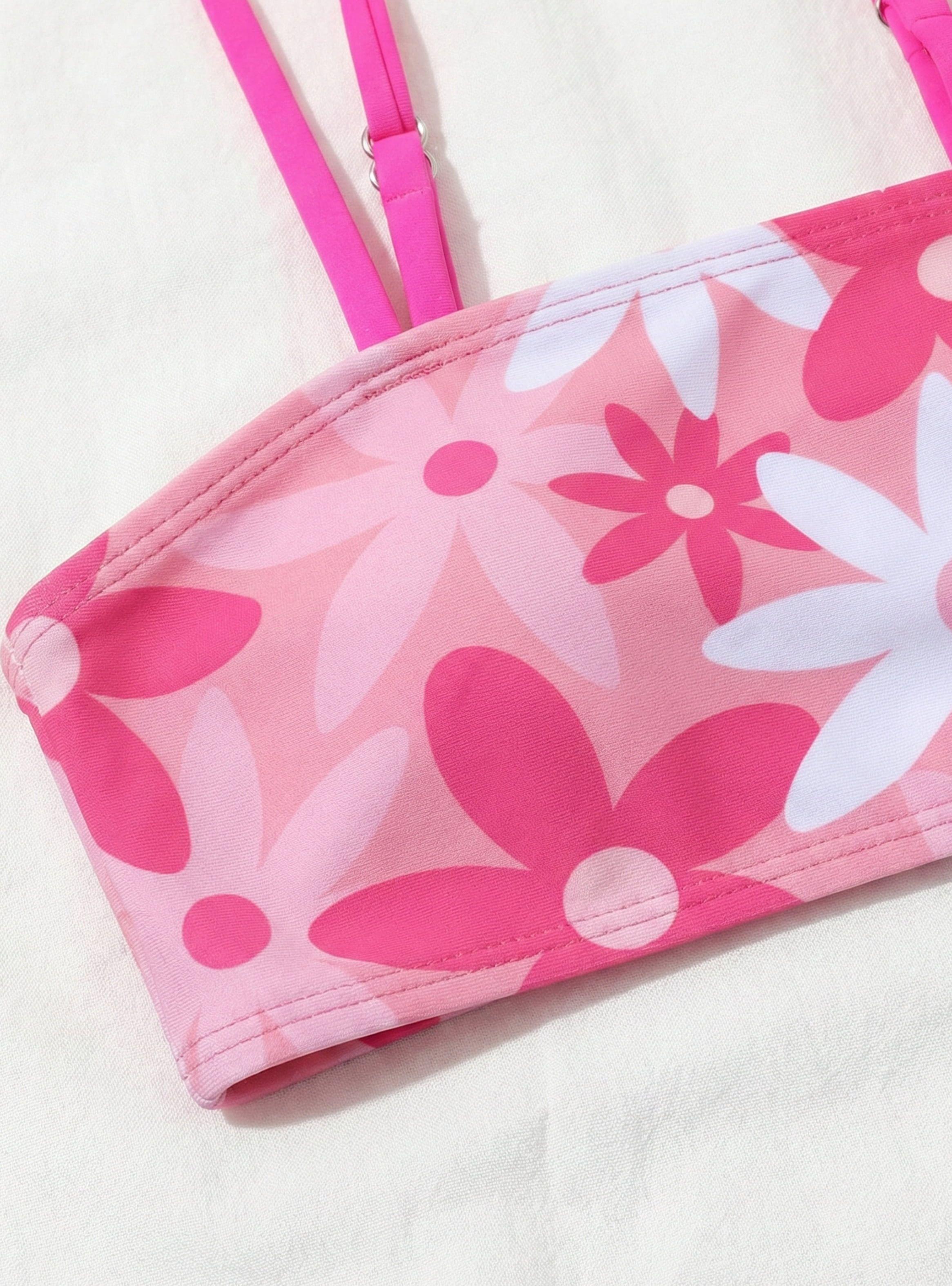 TRAJE DE BAÑO BEBE NIÑA PEQUEÑA LUZ BIKINI CON SOLERA-4