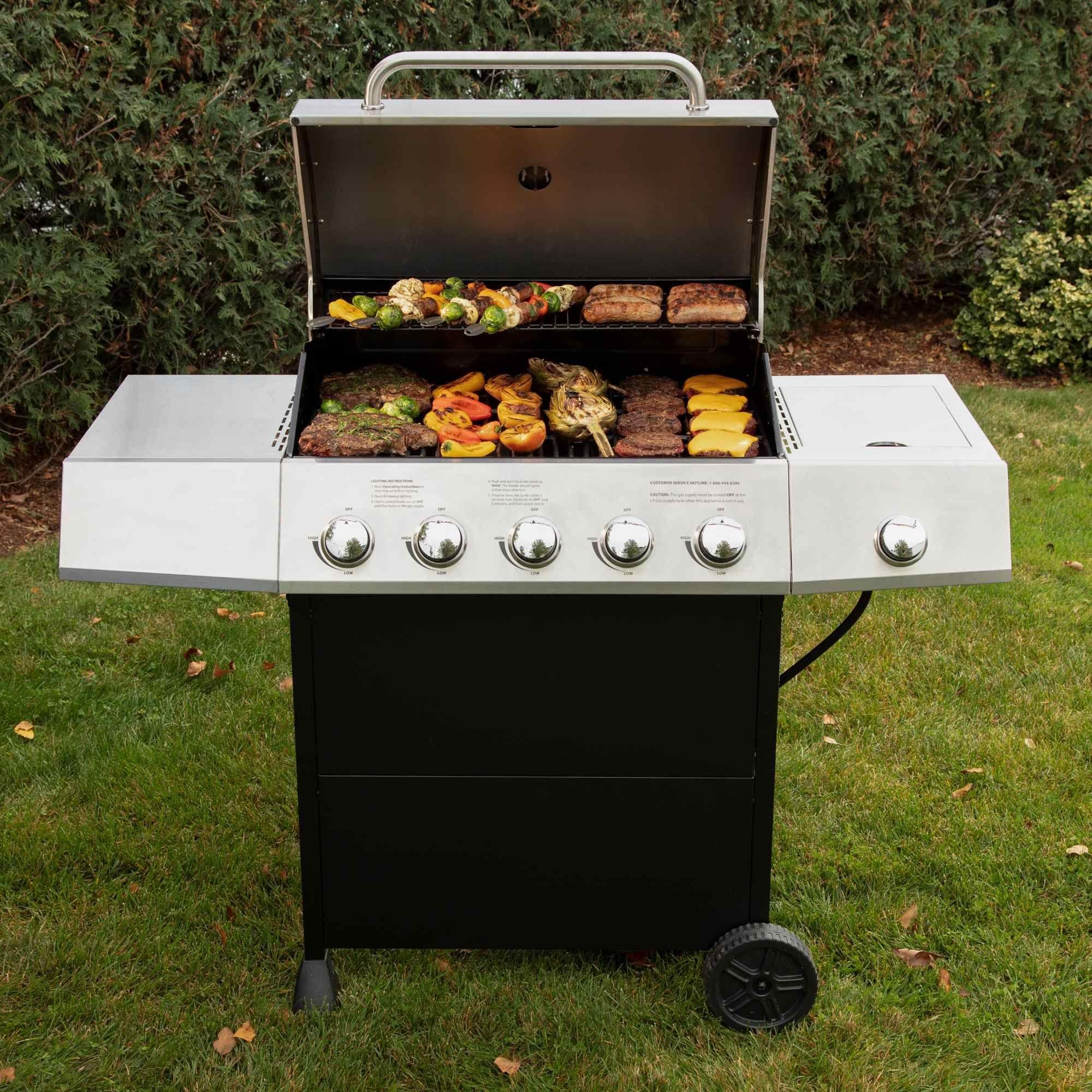 Parrilla a gas de 5 quemadores con quemador lateral CGG-8500-2