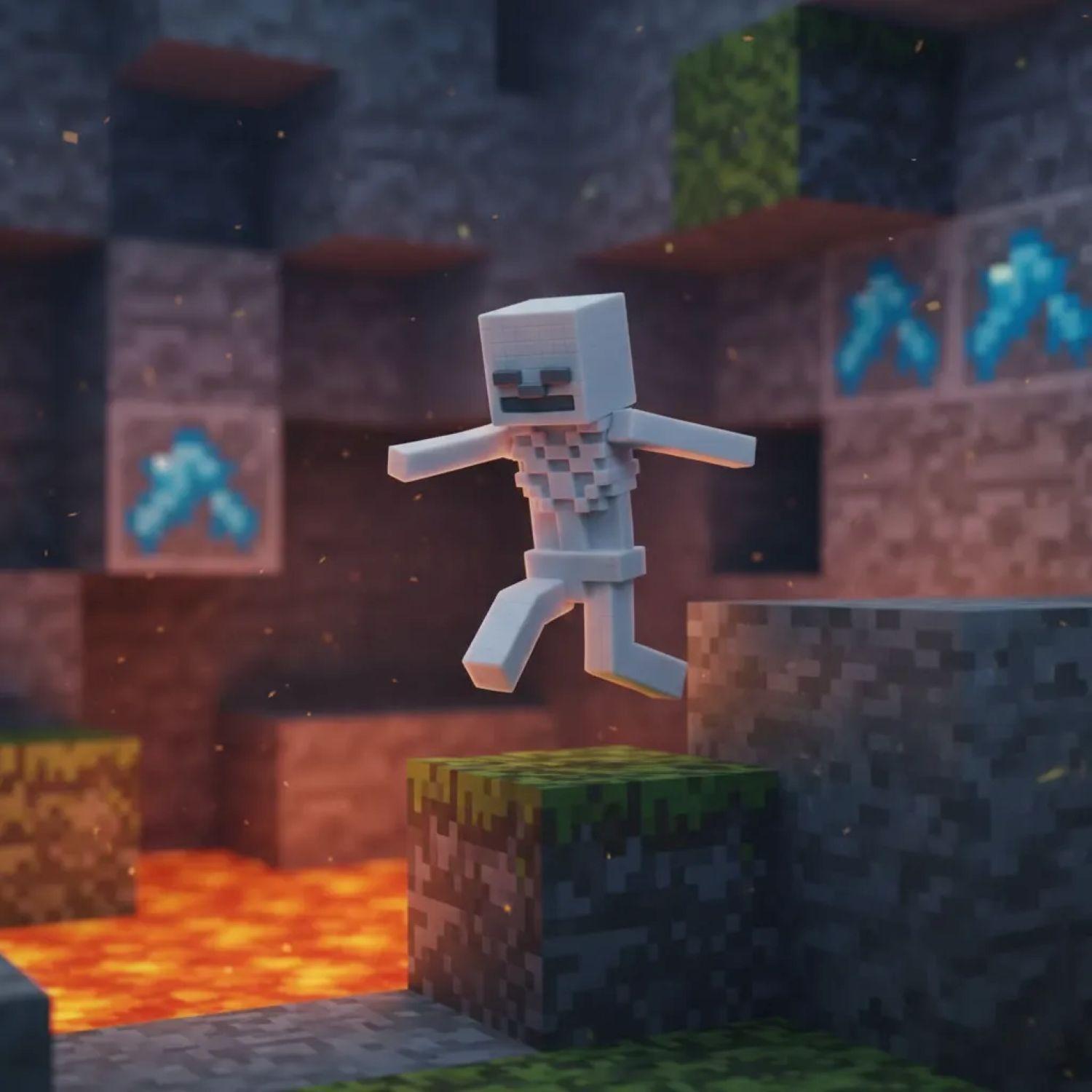 Goo Jit Zu Minecraft Crunchy Skeleton Figura El stica-4