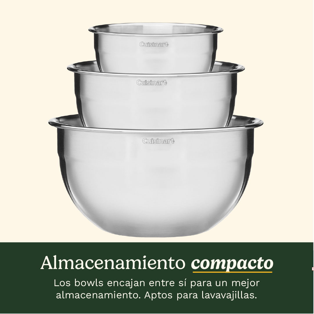 SET 3 TAZONES ACERO INOXIDABLE CON TAPA CTG-00-SMB-3