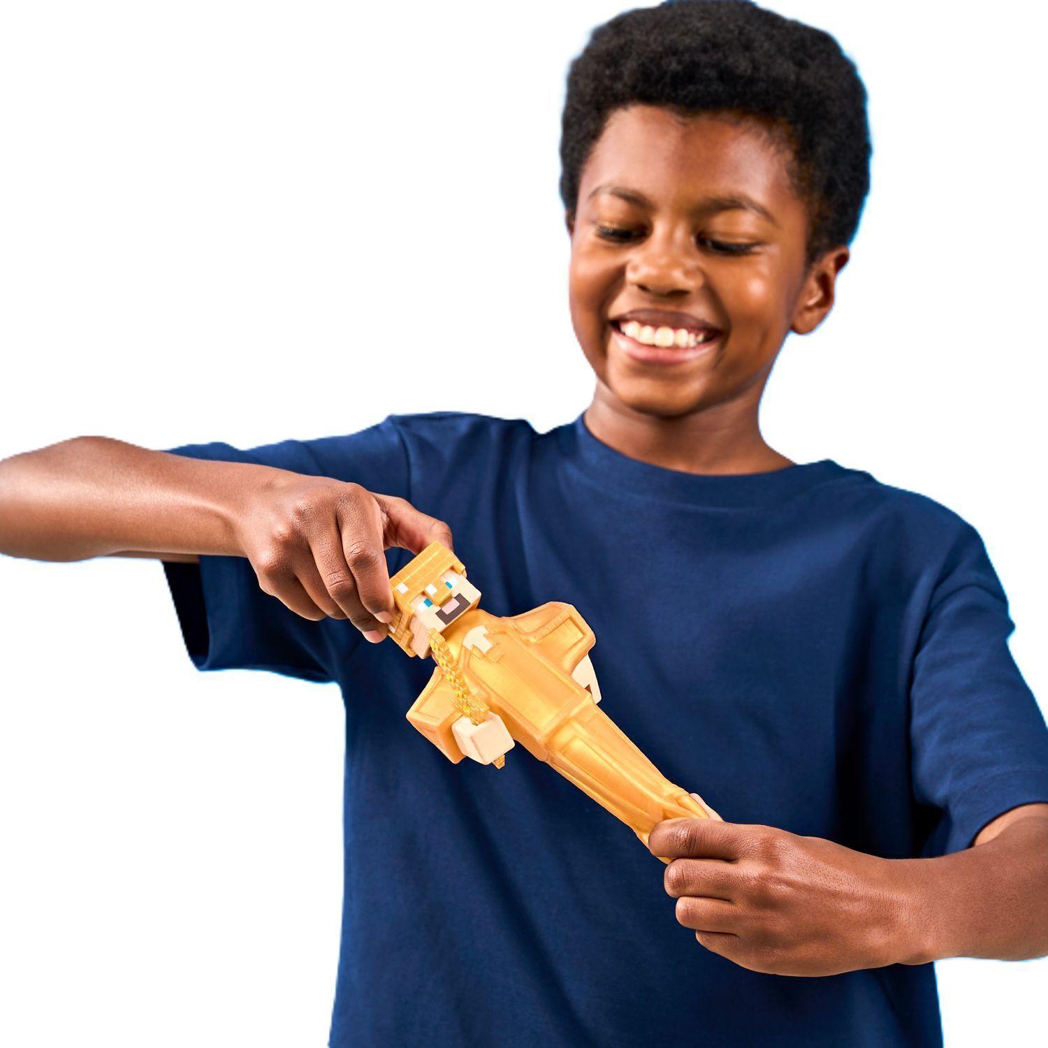 Figura Goo Jit Zu Minecraft Gold Armour Steve Estirable-2