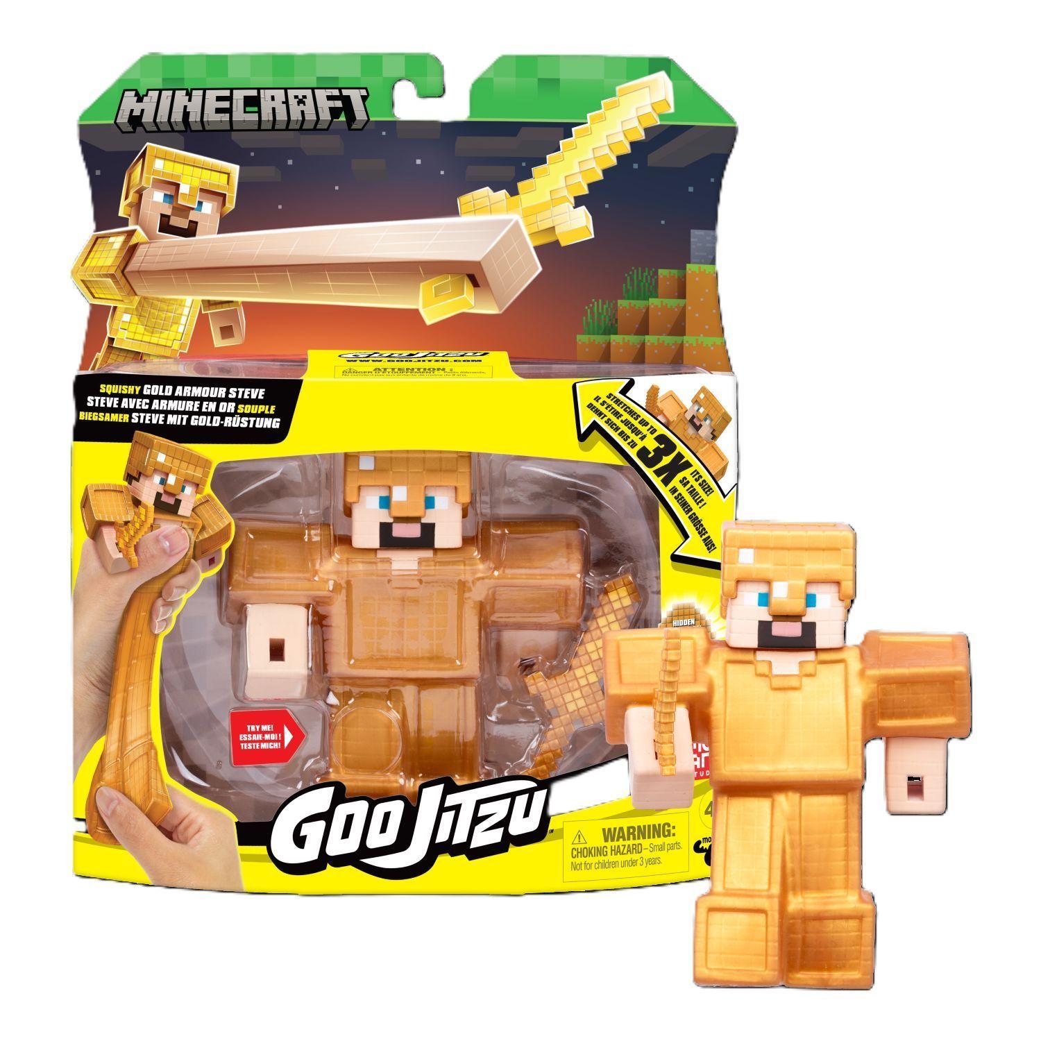 Figura Goo Jit Zu Minecraft Gold Armour Steve Estirable-4