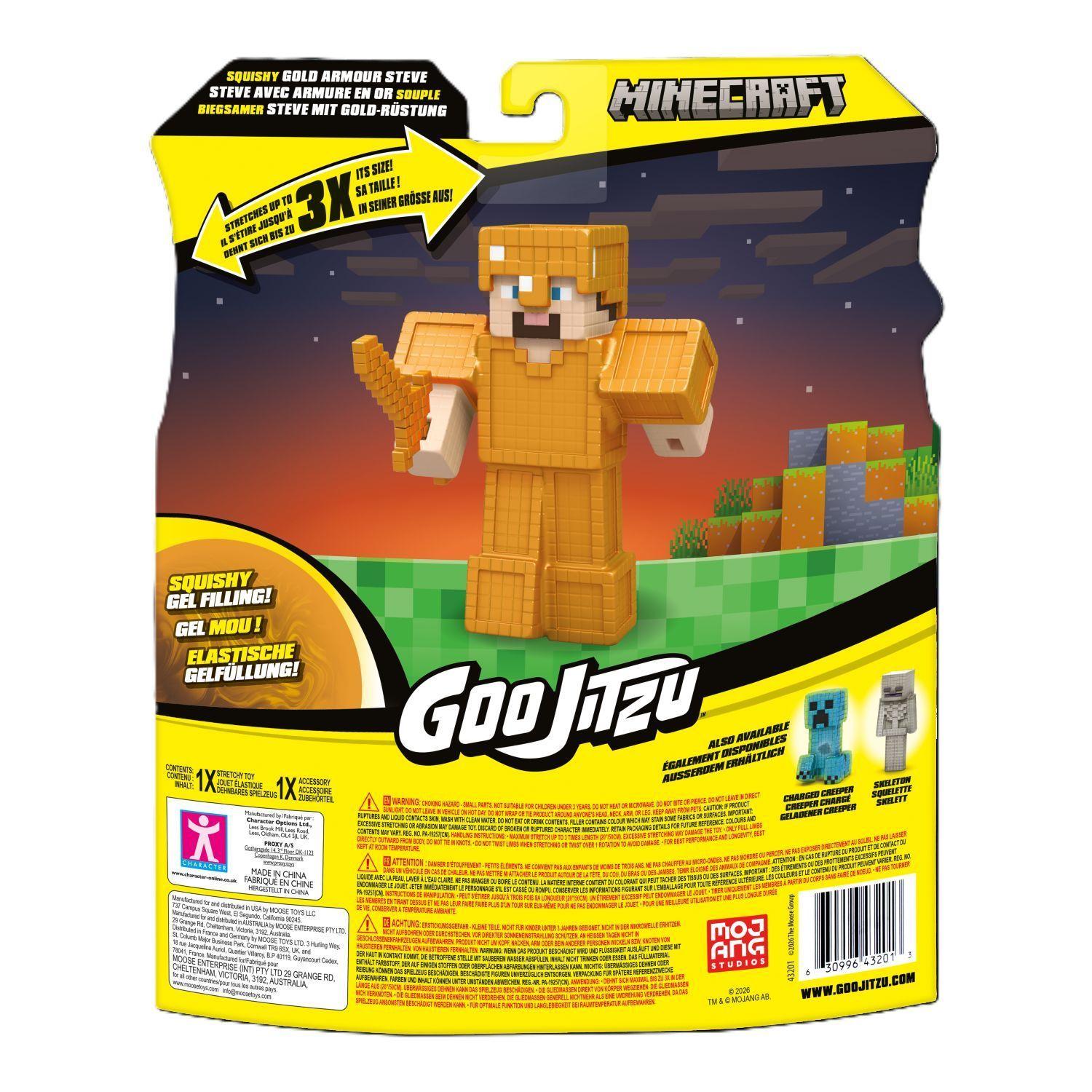 Figura Goo Jit Zu Minecraft Gold Armour Steve Estirable-5