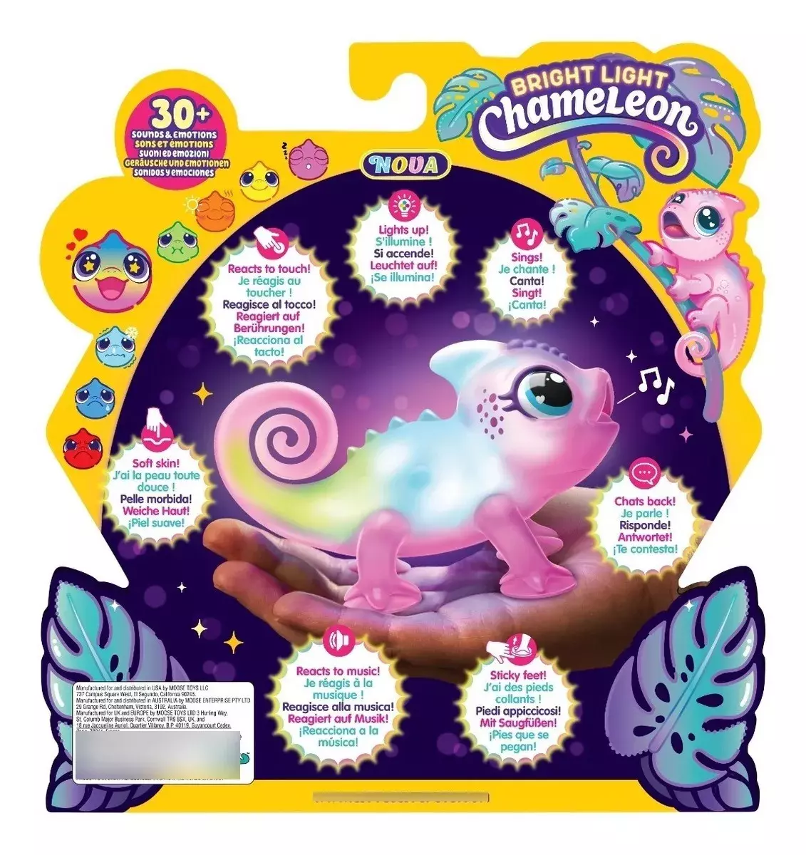 Little Live Pets- Camaleon Interactivo Luz Brillante -rosado-2