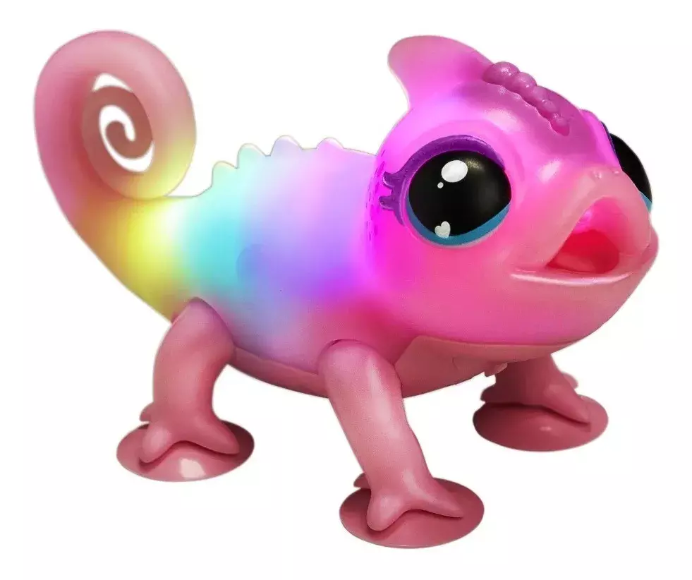 Little Live Pets- Camaleon Interactivo Luz Brillante -rosado-3