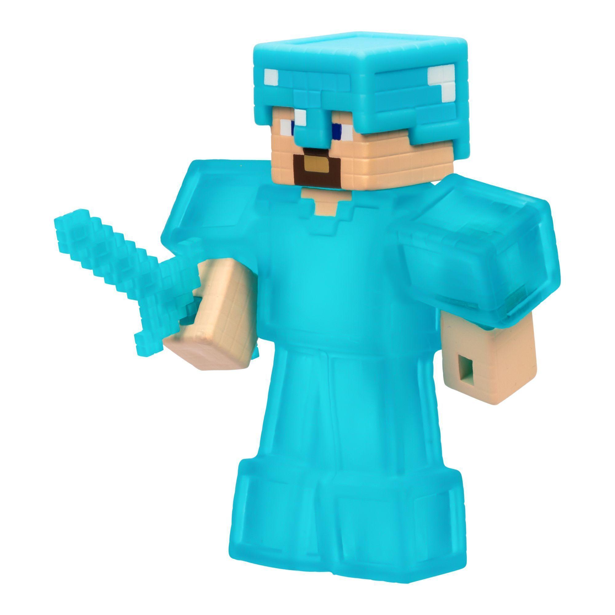 Goo Jit Zu Minecraft Steve Diamante Figura Estirable-3
