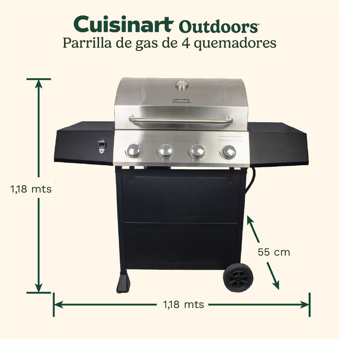 Parrilla a gas de 4 quemadores CGG-7400-3