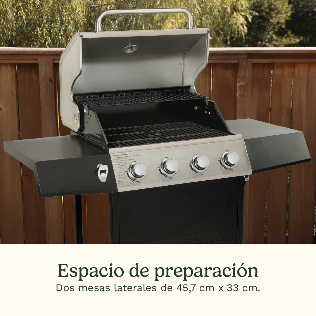 Parrilla a gas de 4 quemadores CGG-7400-4