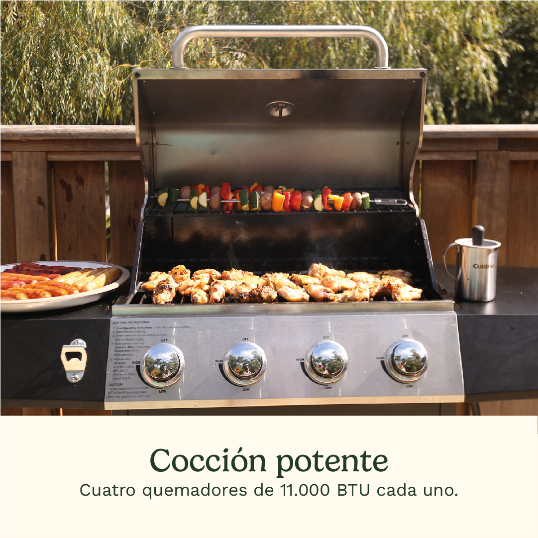 Parrilla a gas de 4 quemadores CGG-7400-5