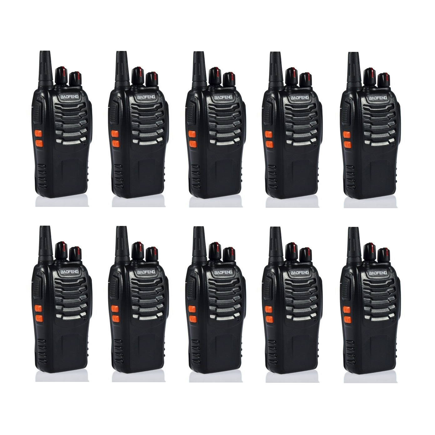 Pack 10 Radio Walkie Talkie Portatil Handy Baofeng uhf BF-888S-0