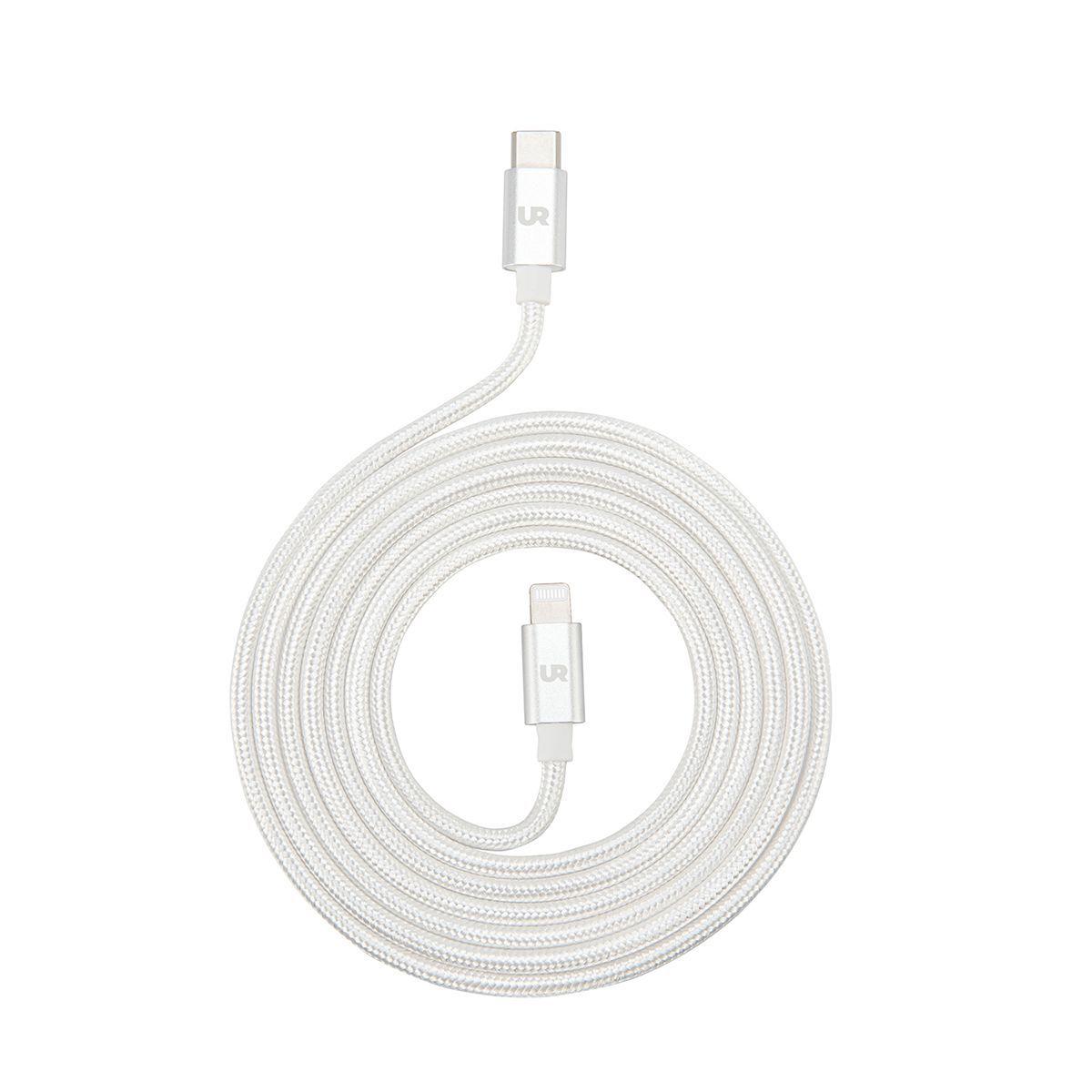 Cable USB-C a Lightning 1,5 M Trenzado Fabric Shining White-0