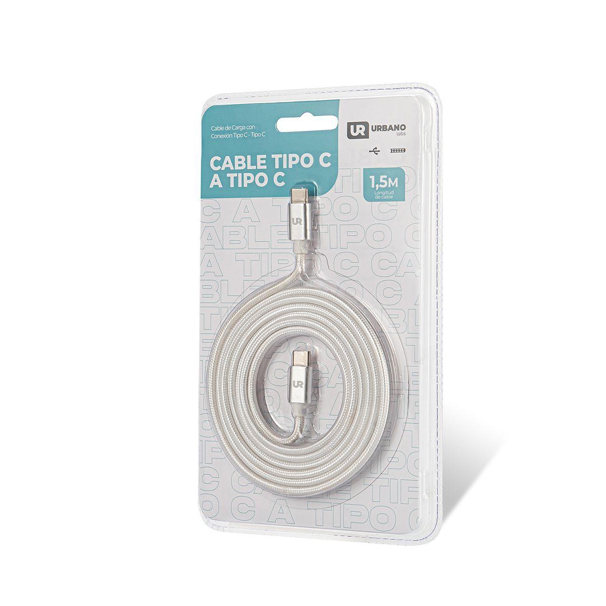 Cable USB-C a USB-C 1,5 M Trenzado Fabric Shining White-3