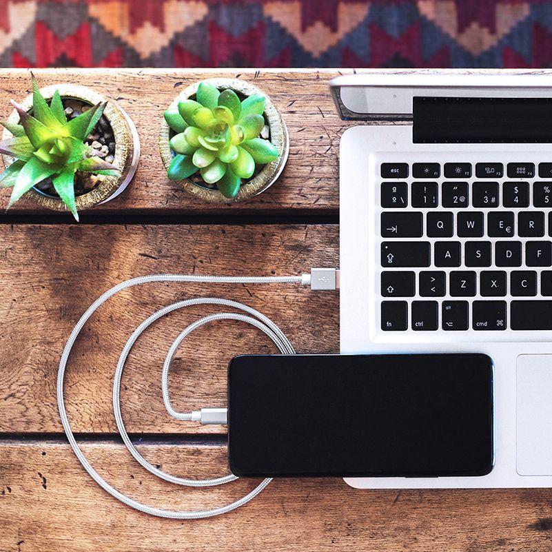 Cable USB a Micro USB 1 M Trenzado Fabric Silver Urbano-4