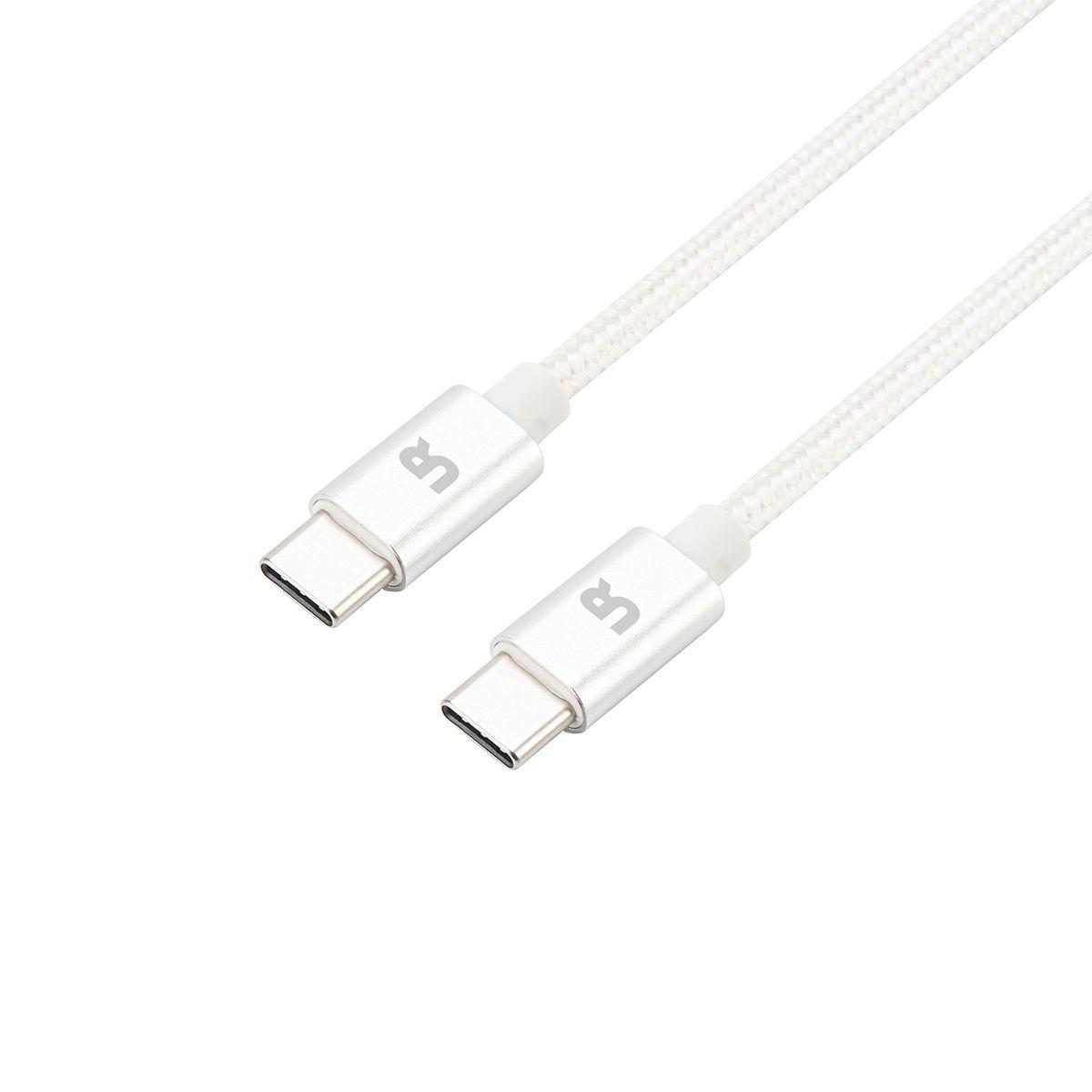 Cable USB-C a USB-C 2 M Trenzado Fabric Shining White-2
