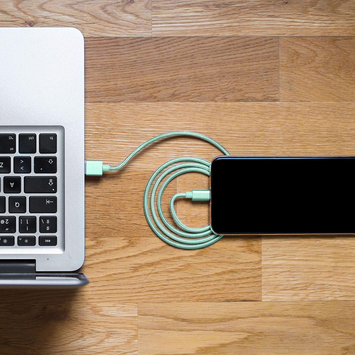 Cable USB a Lightning 1 M Trenzado Fabric Verde Menta Urbano-5