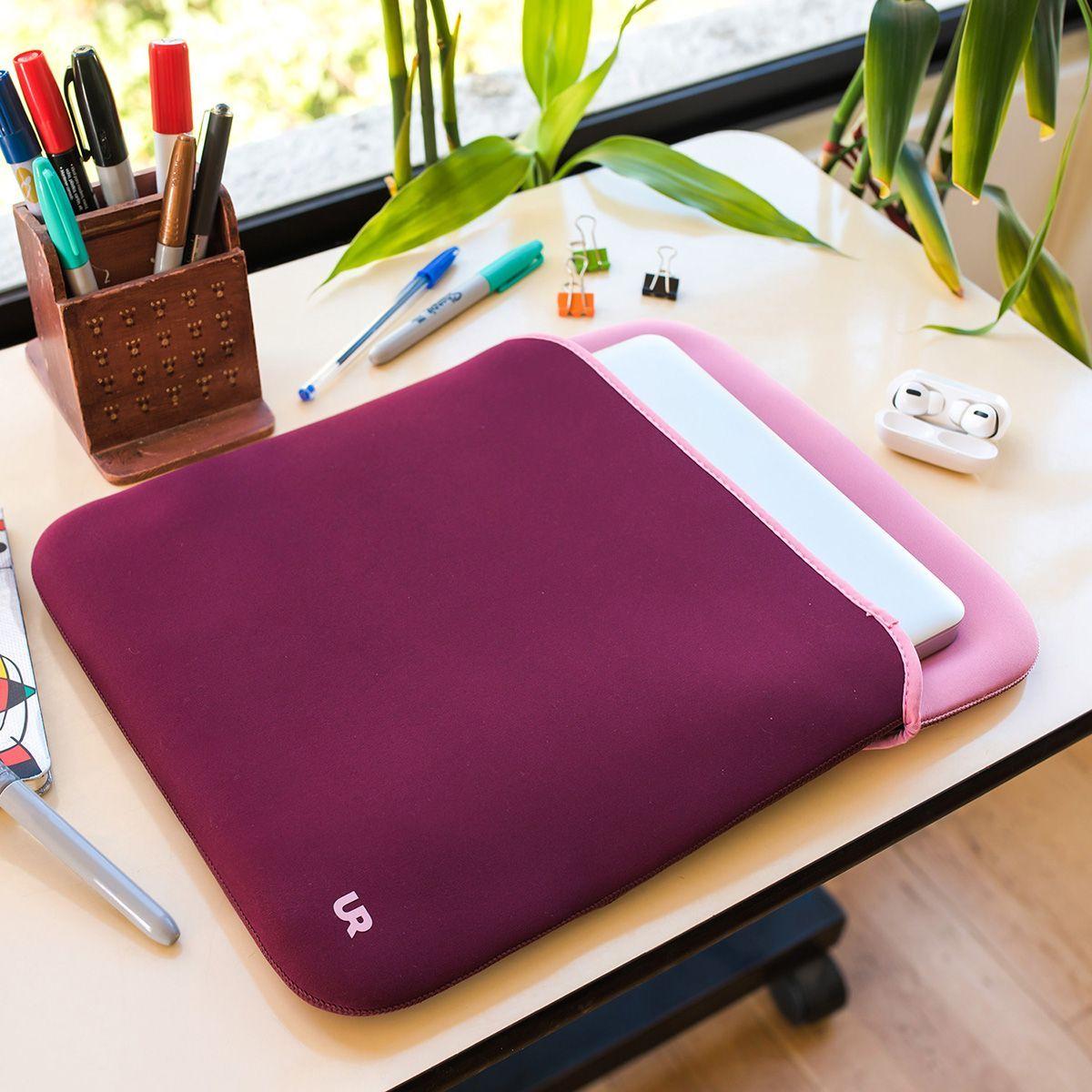 Funda Notebook Reversible Burdeo Rosa 15 pulgadas Urbano-2