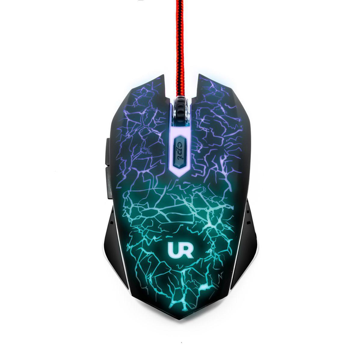 Mouse Gamer Retroiluminado 6 Botones DPI Ajustable Urbano-0