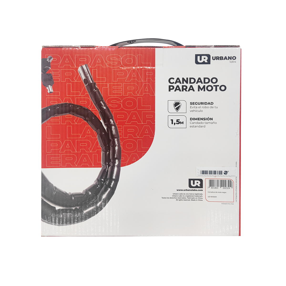 Candado de motocicleta Negro-5