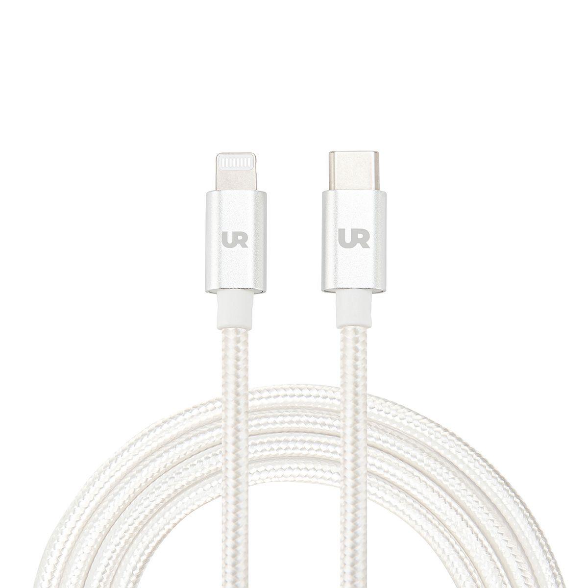 Cable USB-C a Lightning 2 M Trenzado Fabric Shining White-1