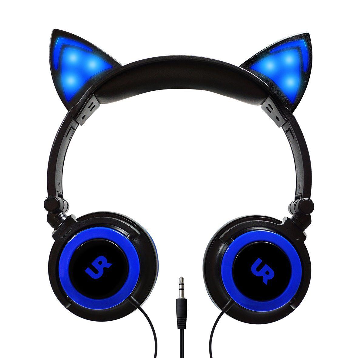 Audífonos Orejas de Gato Luz LED Azul Urbano-0