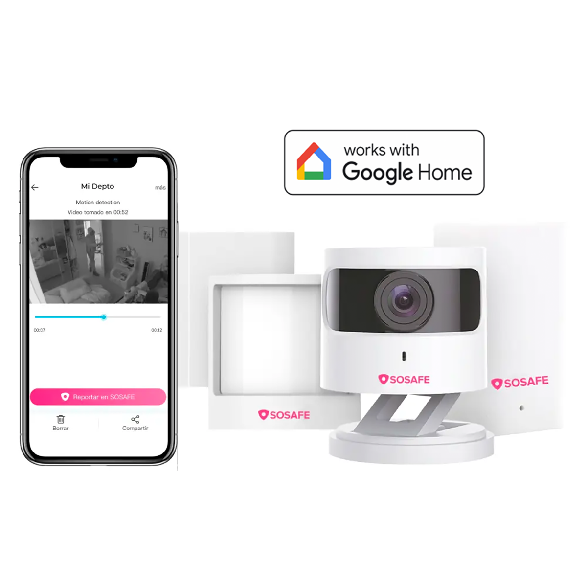 Kit De Seguridad Wi-fi Smartlab Sosafe Cámara + 3 Sensores-0