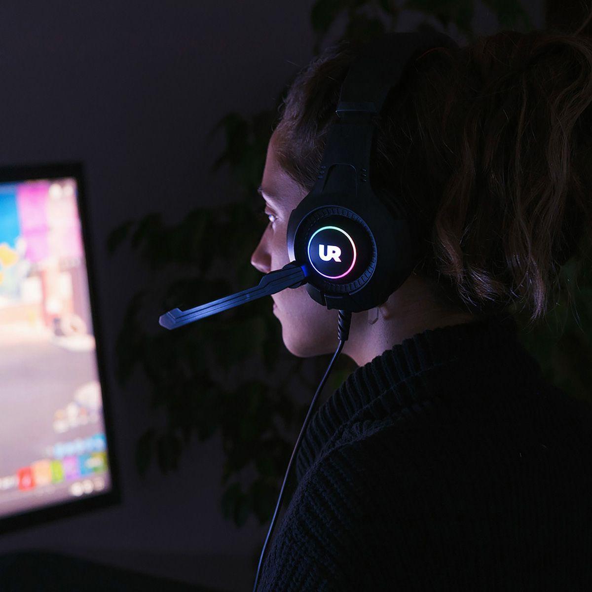 Audífonos Gamer con Luz LED RGB y micrófono abatible Urbano-5