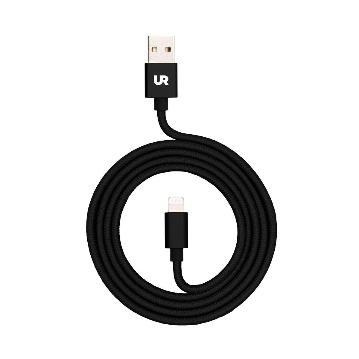 Cable USB a Lightning 1 M Trenzado Fabric Negro Urbano-1
