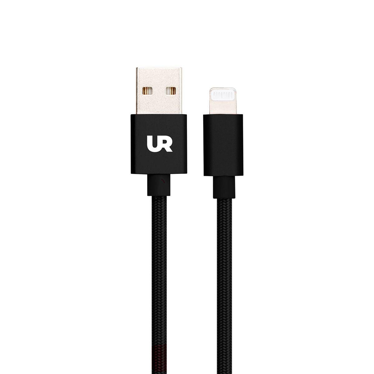 Cable USB a Lightning 1 M Trenzado Fabric Negro Urbano-3