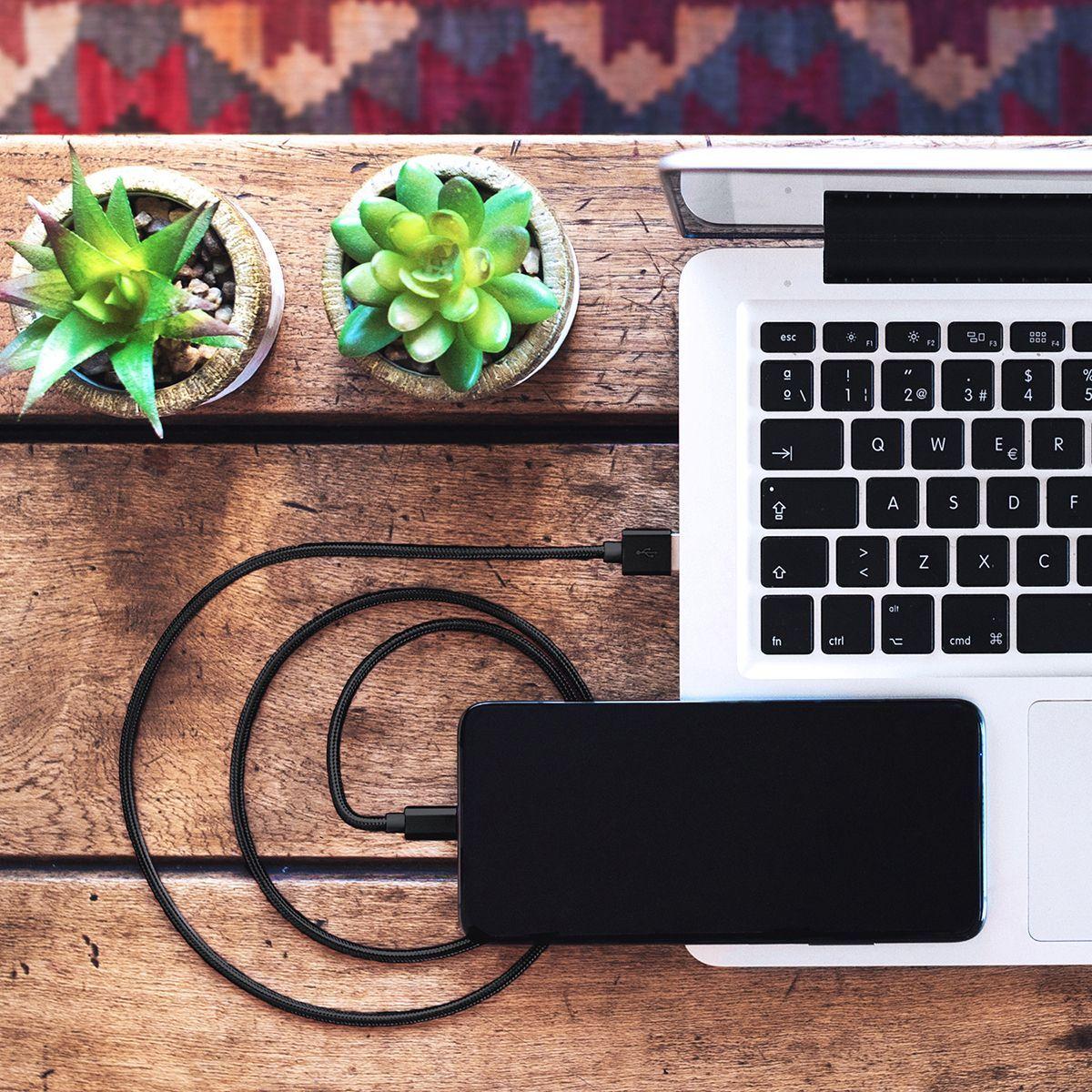 Cable USB a Lightning 1 M Trenzado Fabric Negro Urbano-5