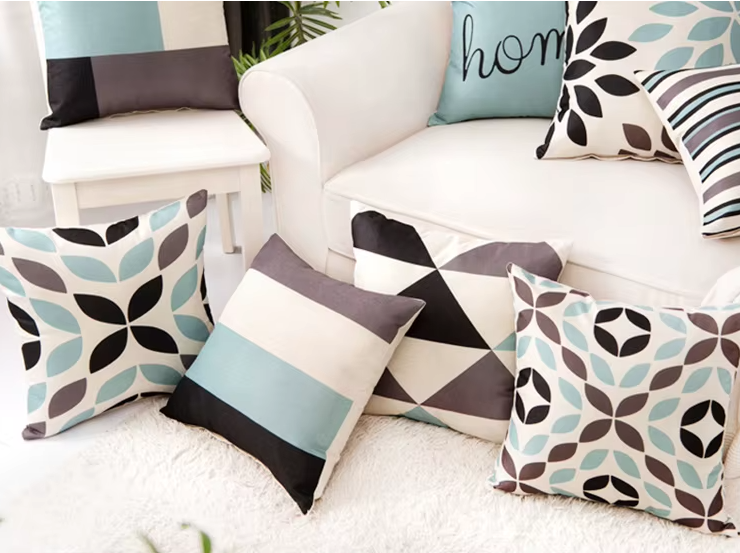 Funda de Coj n Geom trica Tri ngulos Modernos 45x45 cm-2