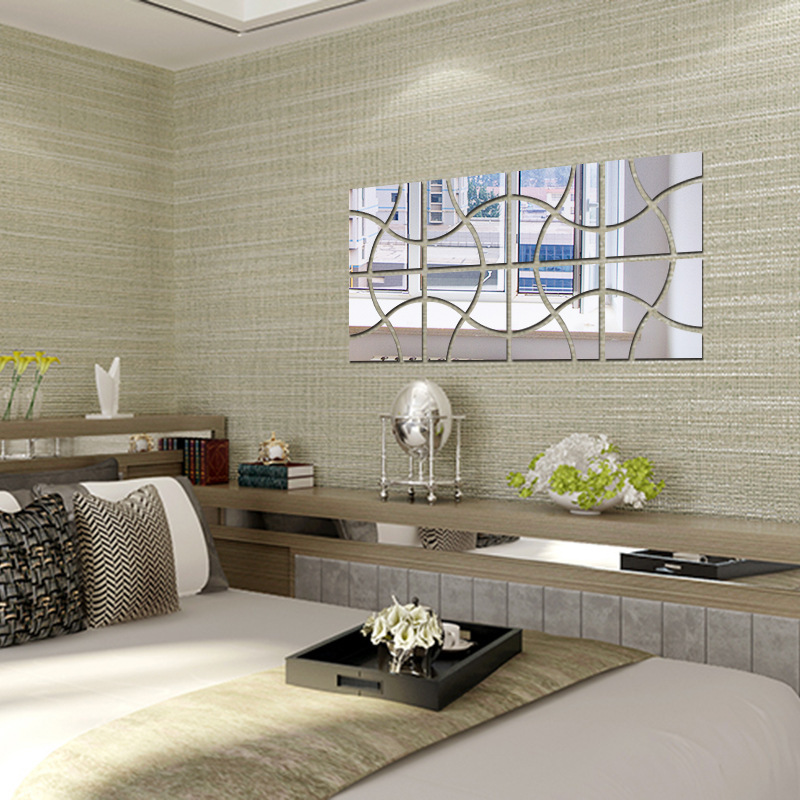 Set Espejo Vinilo Pared Adhesivo Jm291 Decorativo Acrílico-2