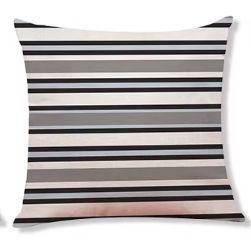 Funda de Coj n Geom trica Rayas Grises 45x45 cm-0
