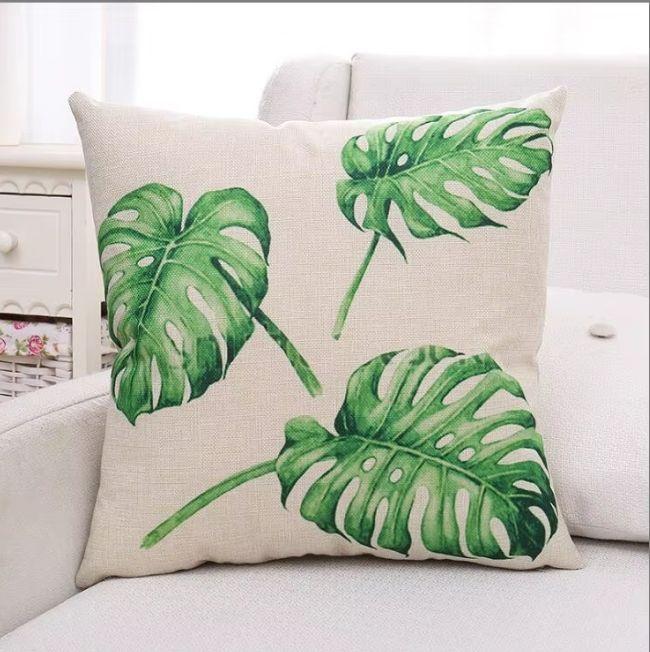 Pack 3 Fundas de Cojín 45x45 cm Hojas Tropicales Monstera Clásica-3