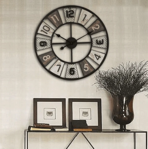 Reloj de Pared Vintage de Metal 60 cm Dise o Americano-3