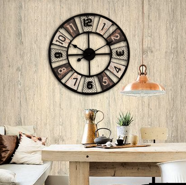 Reloj de Pared Vintage de Metal 60 cm Dise o Americano-7