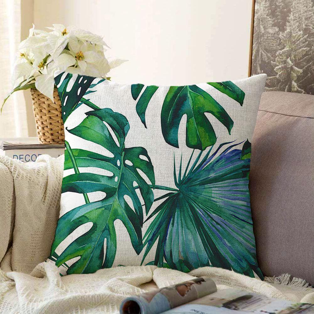 Funda de Coj n 45x45 cm Hojas Tropicales Monstera Intensa-3