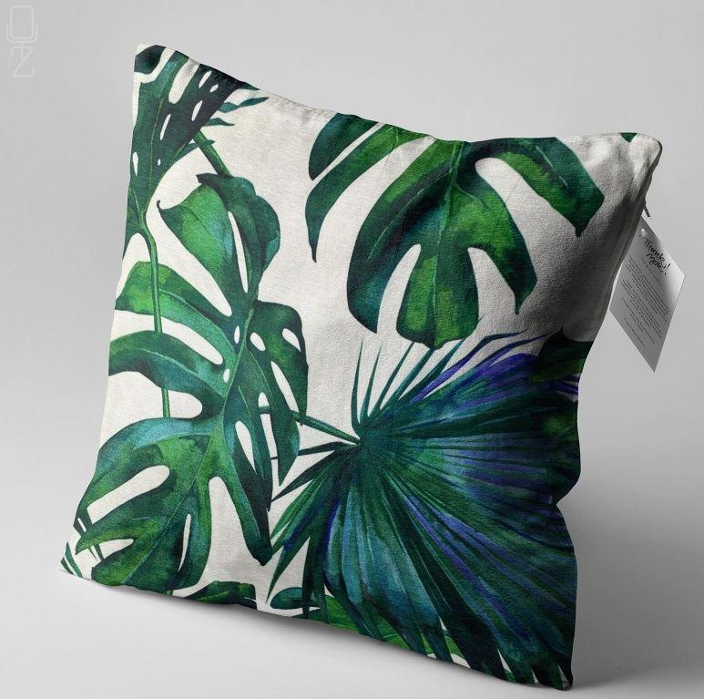 Funda de Coj n 45x45 cm Hojas Tropicales Monstera Intensa-5