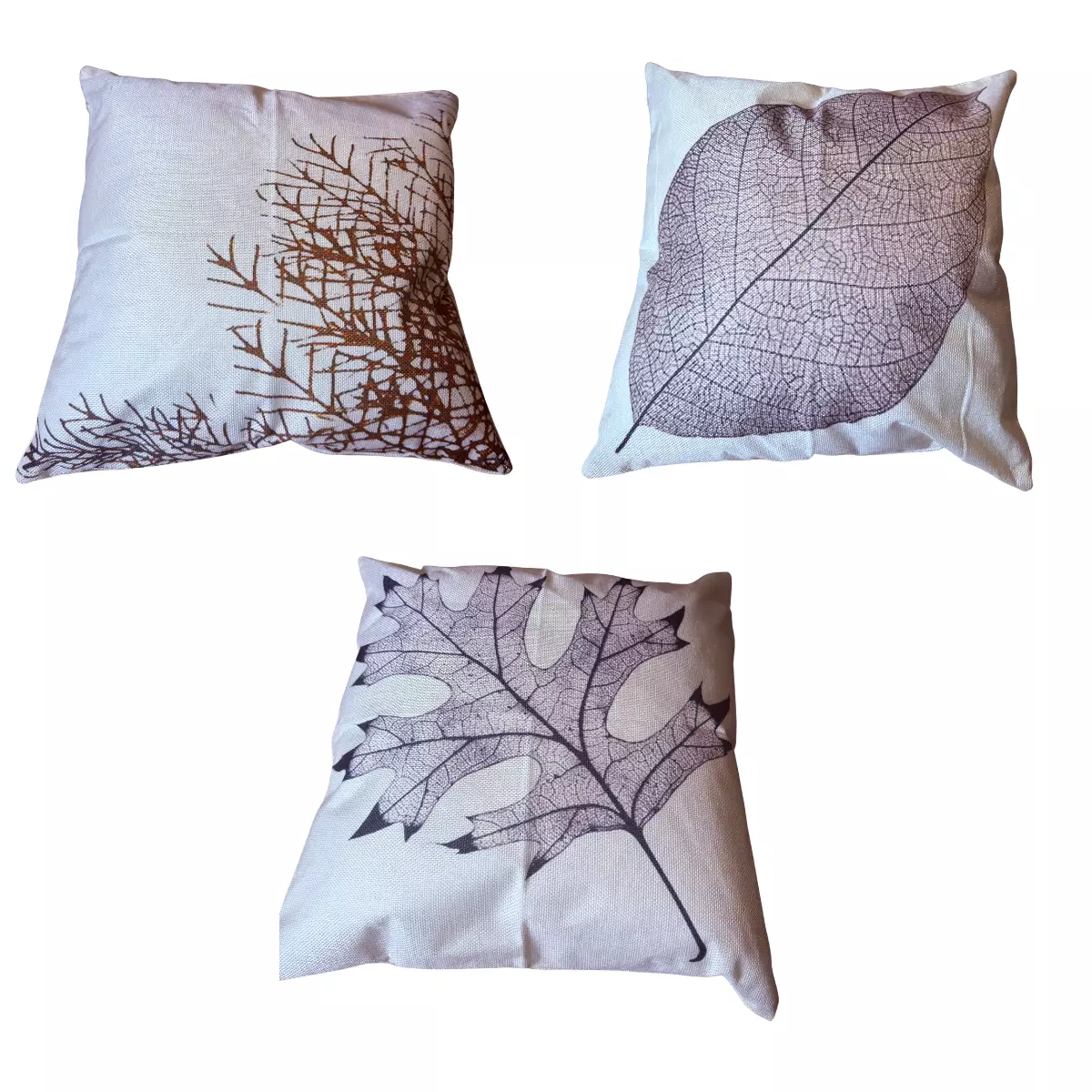 Funda de Cojín Hoja Botánica 45x45 Decorativa Estilo Natural-2