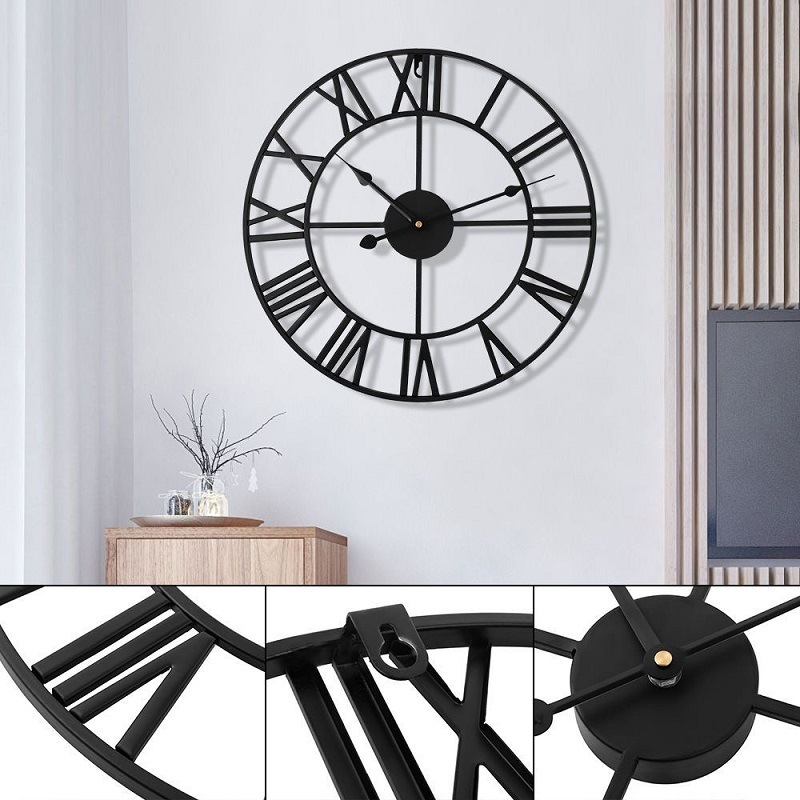 Reloj De Pared Vintage 60 Cm 3d Grande Retro Hierro-4