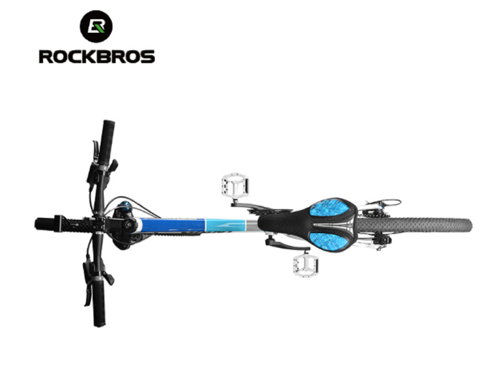 Cubre asiento sillín bicicleta gel velcro azul-4
