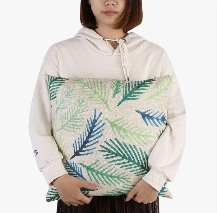 Funda de Coj n 45x45 cm Hojas Tropicales Hojas Suaves-2