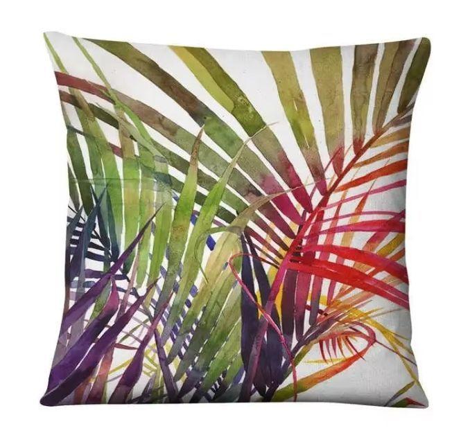 Pack 3 Fundas de Cojín 45x45 cm Hojas Tropicales Multicolor-0