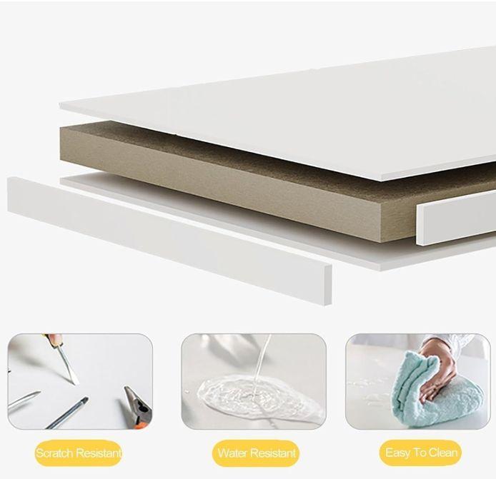 Mesa Auxiliar Redonda Blanca 50 cm Diámetro Estilo Nórdico-5