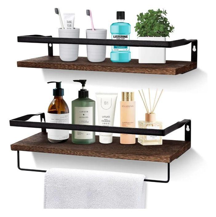 Set 2 Repisas Flotantes de Madera y Metal-2