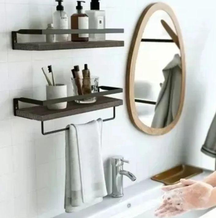 Set 2 Repisas Flotantes de Madera y Metal-3