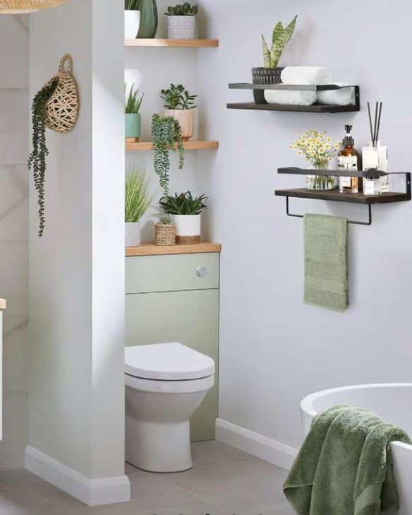 Set 2 Repisas Flotantes de Madera y Metal-4