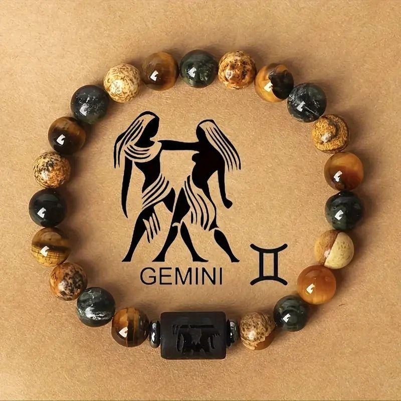 Pulsera de cuentas Ojo de Tigre signo Géminis-0